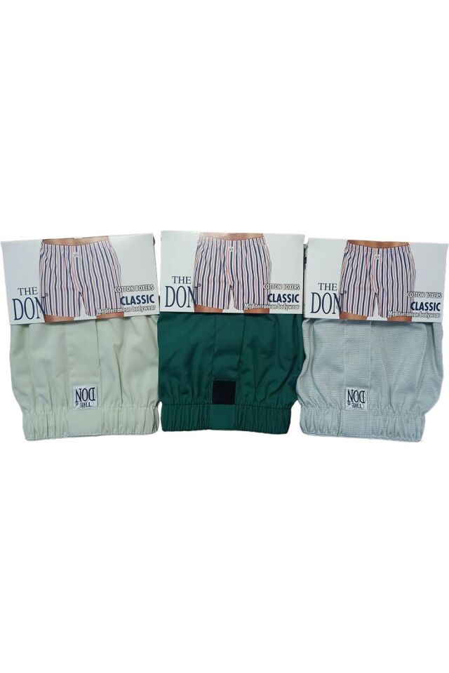 The DON Poplin Erkek Boxer 3'lü Paket - 3P2M (M)