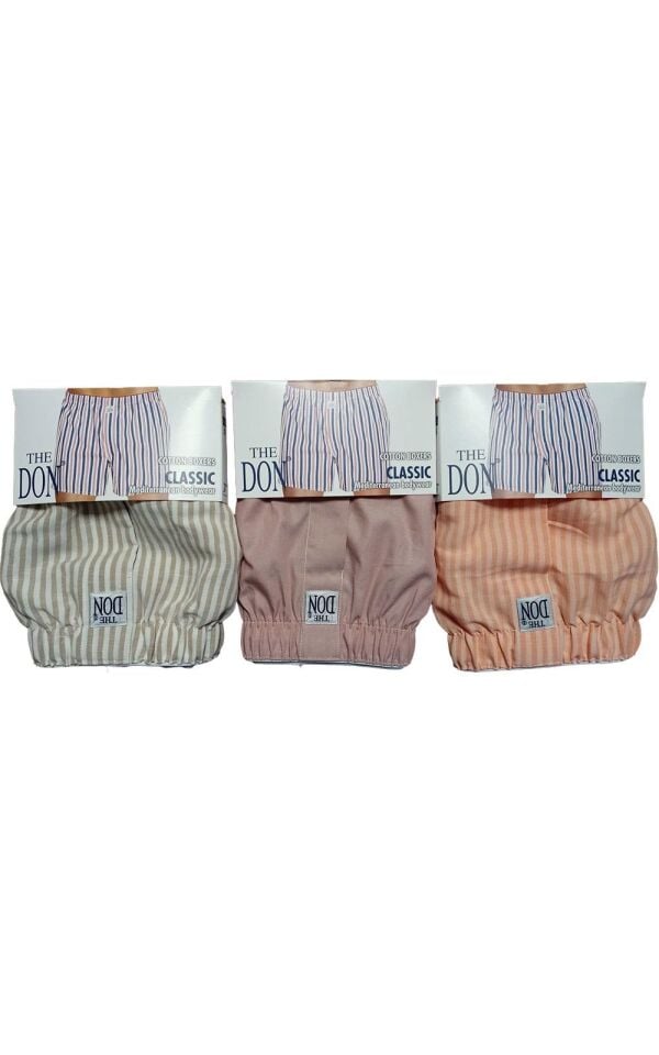 The DON Poplin Erkek Boxer 3'lü Paket - 3P2S (S)
