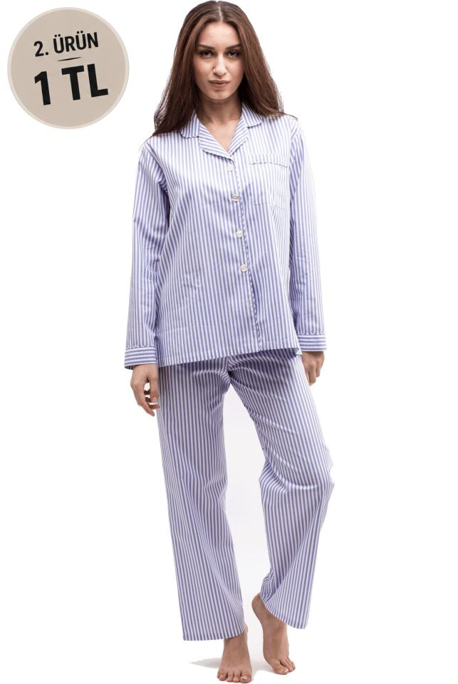 The DON Poplin Kadın Pijama Takımı Desen 13