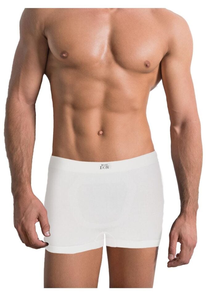 The DON Seamless Dikişsiz Erkek Boxer Beyaz Zemin Siyah Yazı