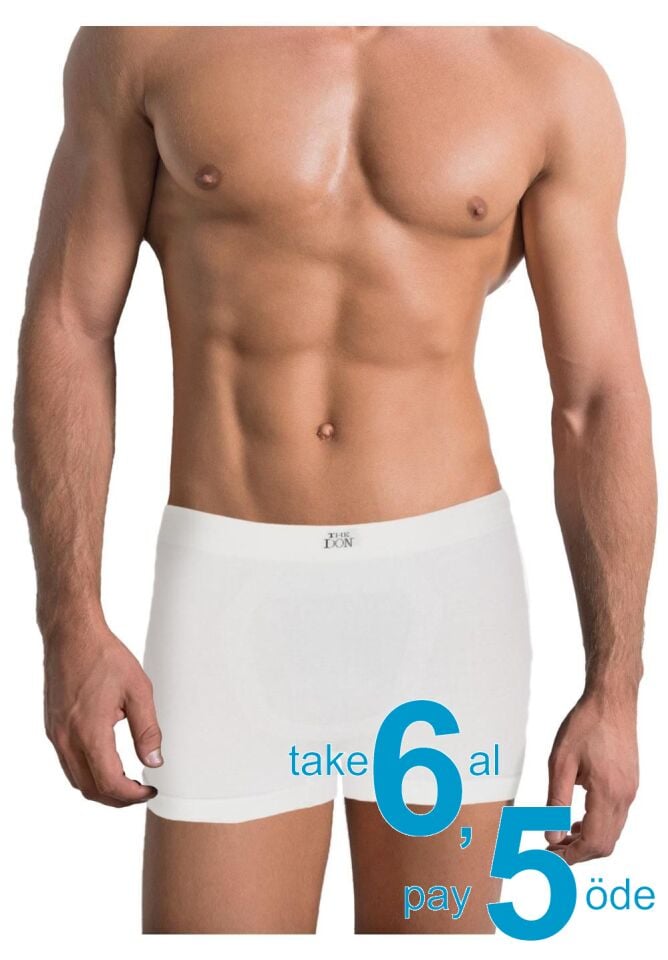 The DON Seamless Dikişsiz Erkek Boxer Beyaz Zemin Siyah Yazı
