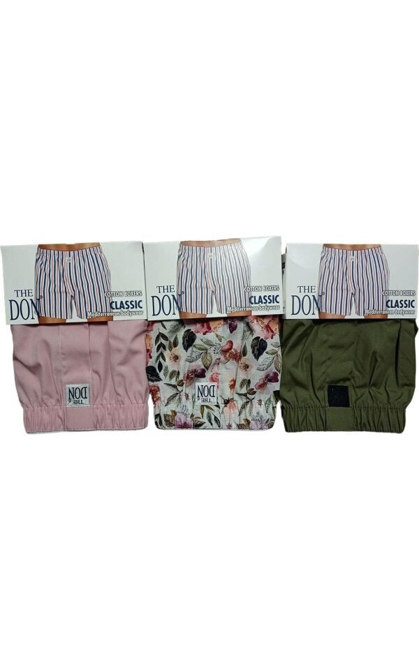 The DON Poplin Erkek Boxer 3'lü Paket - 3P3M (M)