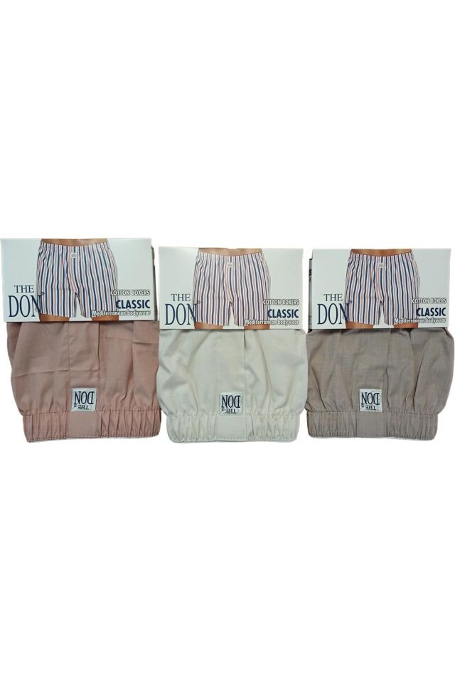 The DON Poplin Erkek Boxer 3'lü Paket - 3P3M (M)