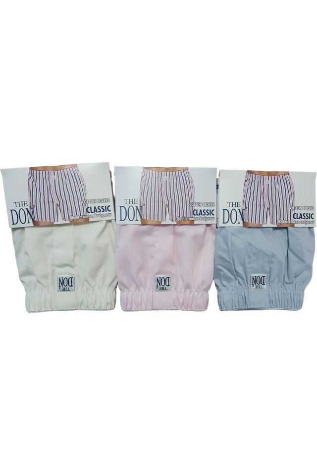 The DON Poplin Erkek Boxer 3'lü Paket - 3P4S (S)