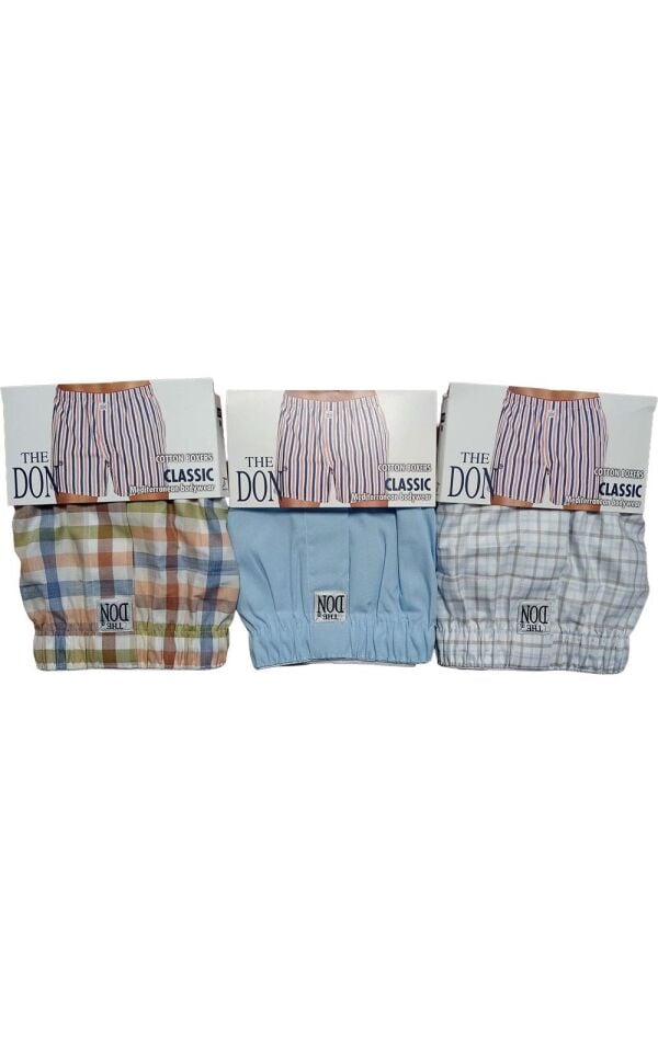 The DON Poplin Erkek Boxer 3'lü Paket - 3P5M (M)