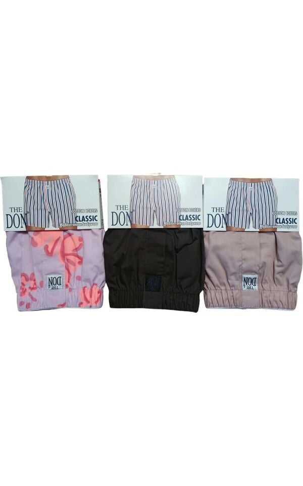 The DON Poplin Erkek Boxer 3'lü Paket - 3P5M (M)