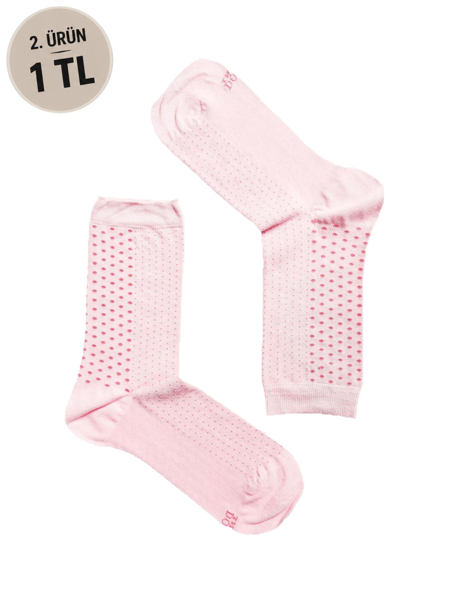The DON Puantiyeli Bambu Kadın Soket Çorap 006-11Y Pembe
