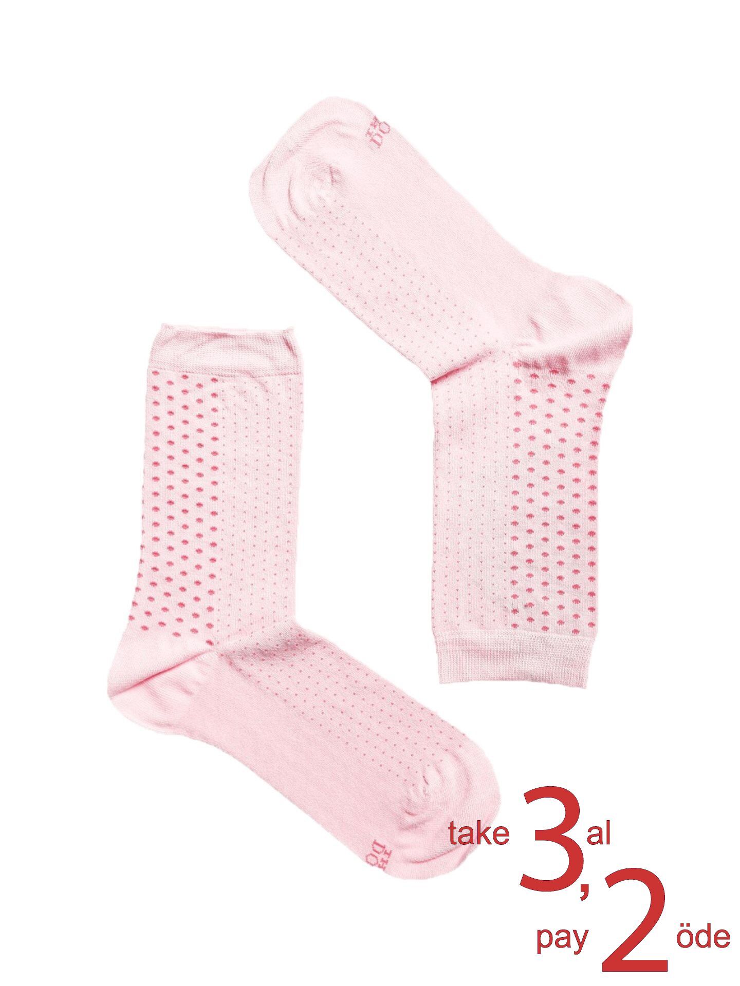 The DON Puantiyeli Bambu Kadın Soket Çorap 006-11Y Pembe