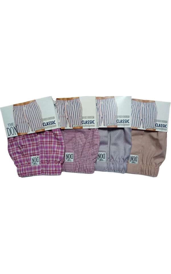 The DON Poplin Erkek Boxer 4'lü Paket - 4P2S (S)