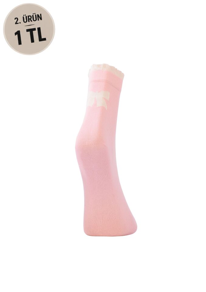 The DON Kurdela Desenli Modal Kadın Soket Çorap 008-11Y Pembe