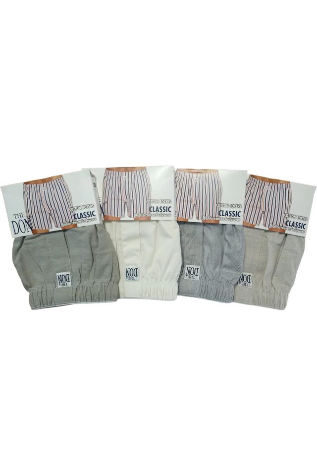 The DON Poplin Erkek Boxer 4'lü Paket - 4P4L (L)
