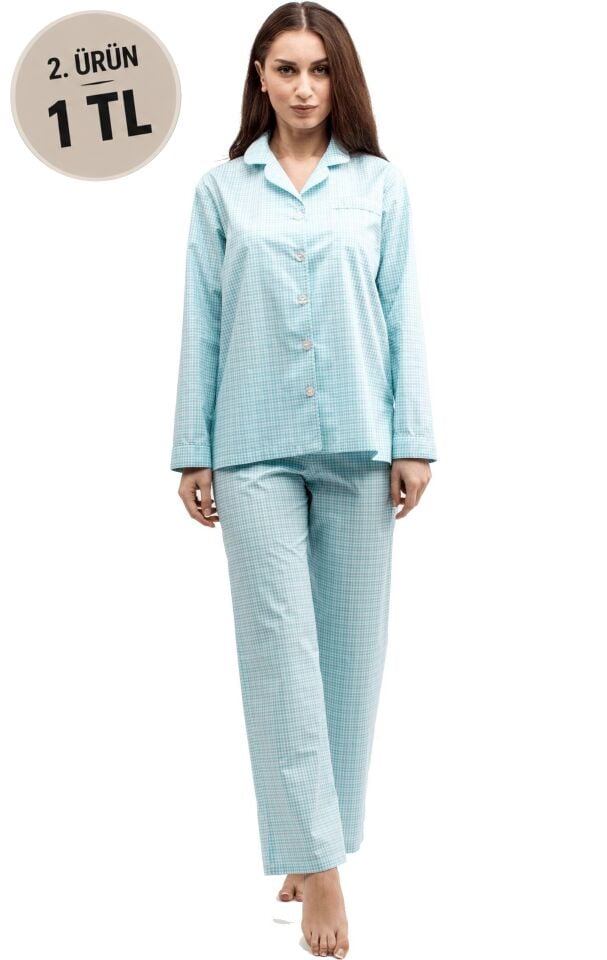 The DON Poplin Kadın Pijama Takımı Desen 16