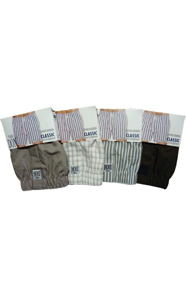 The DON Poplin Erkek Boxer 4'lü Paket - 4P4S (S)