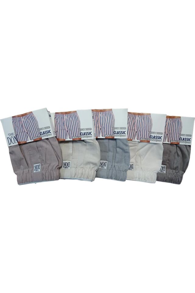 The DON Poplin Erkek Boxer 5'li Paket - 5P1L (L)