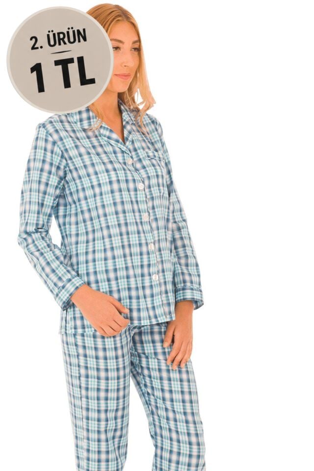 The DON Poplin Kadın Pijama Takımı Desen 18