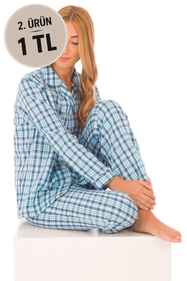 The DON Poplin Kadın Pijama Takımı Desen 18
