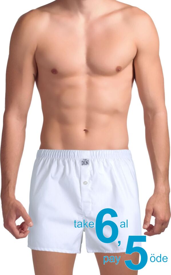 The DON Yırtmaçlı Erkek Boxer Beyaz