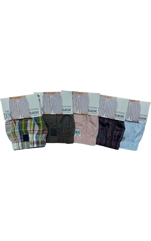 The DON Poplin Erkek Boxer 5'li Paket - 5P5S (S)