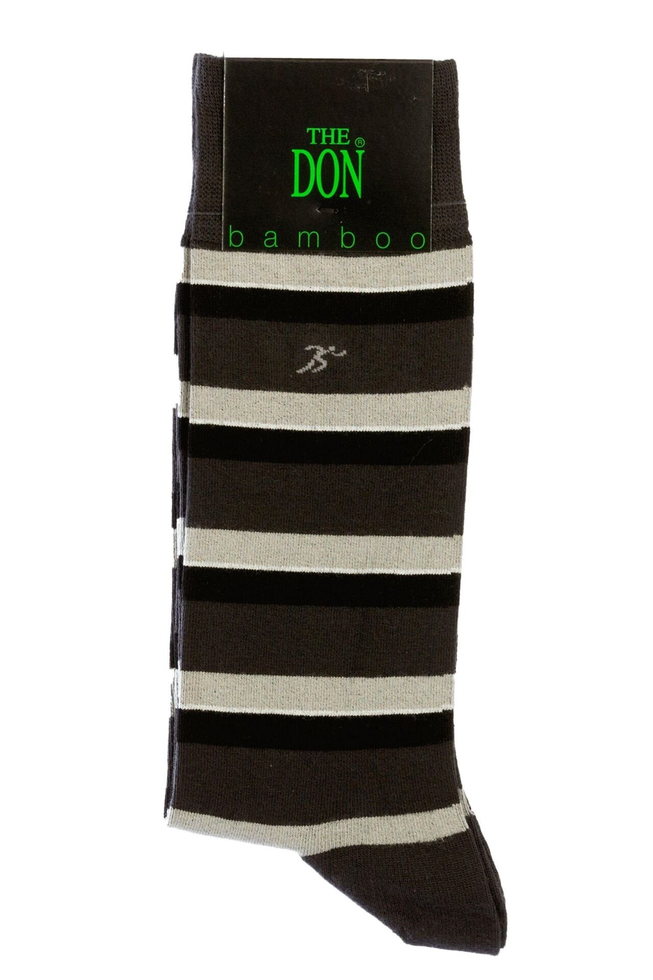 The DON Çizgili Bambu Erkek Çorap K007B Antrasit