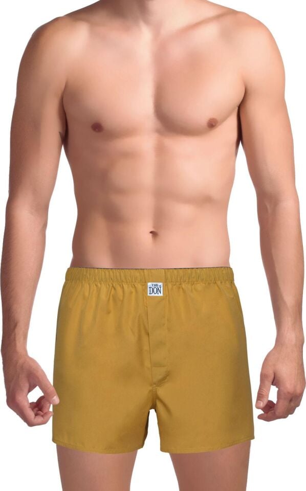 The DON Poplin Erkek Boxer Açık Hardal