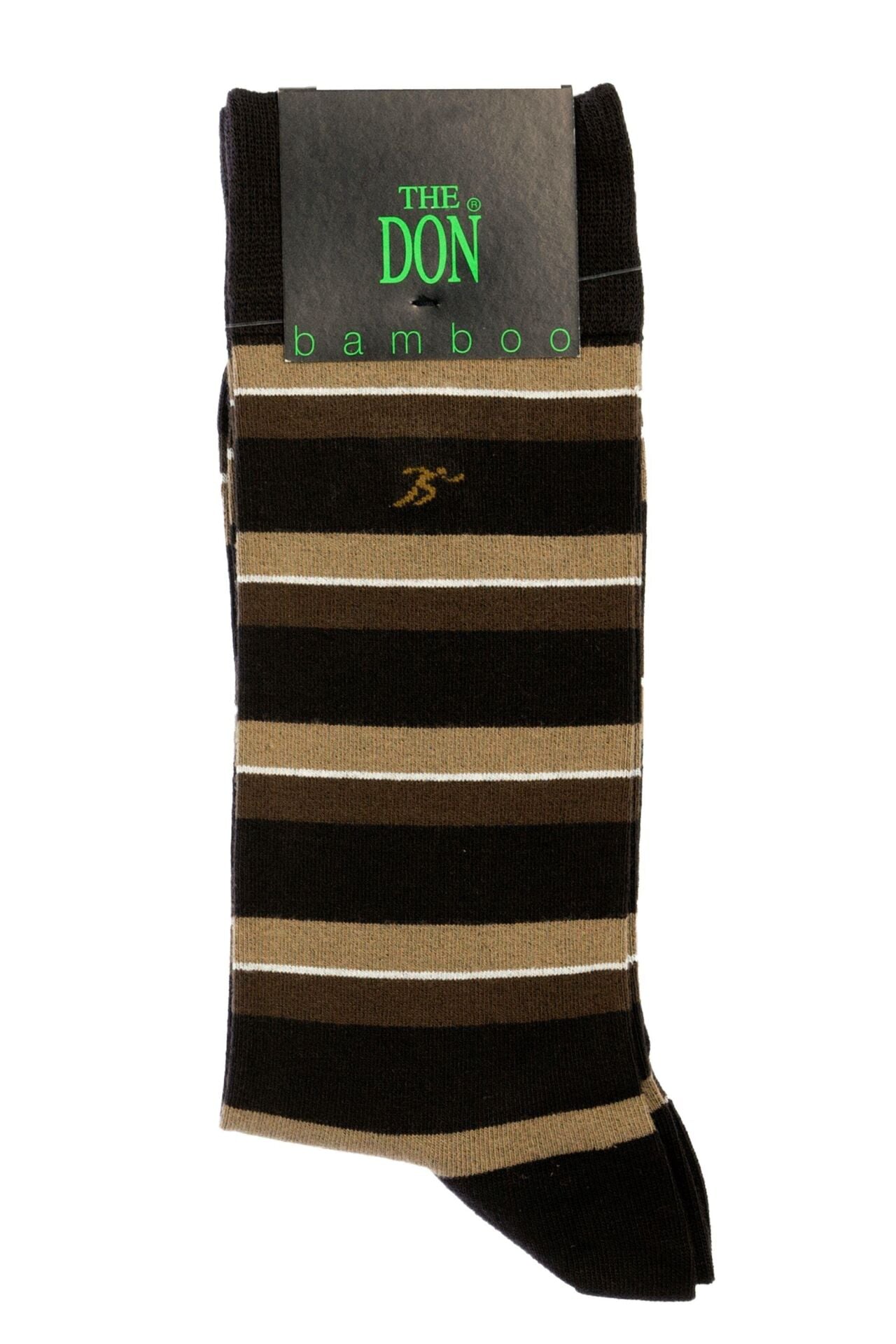 The DON Çizgili Bambu Erkek Çorap K007B K.Kahve