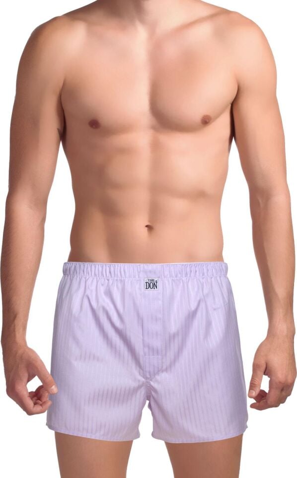 The DON Poplin Erkek Boxer Lavanta Çizgili