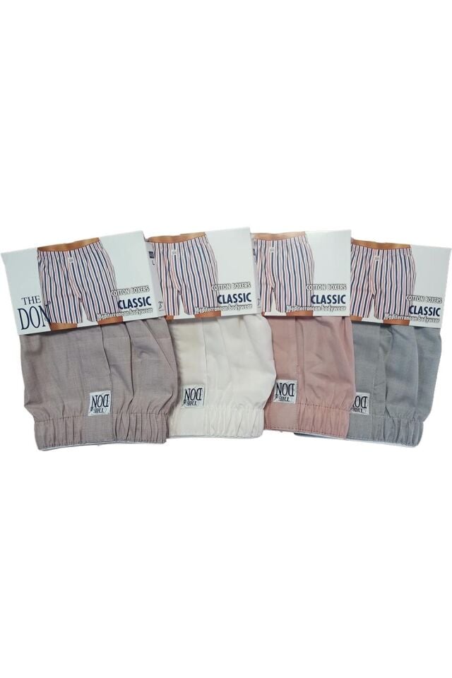 The DON Poplin Erkek Boxer 4'lü Paket - 4P2L (L)