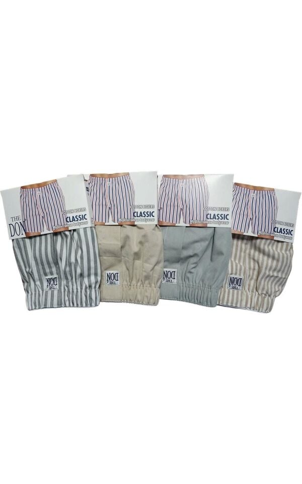 The DON Poplin Erkek Boxer 4'lü Paket - 4P3S (S)