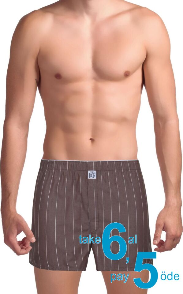 The DON Poplin Erkek Boxer Fırtına Mavisi Çizgili