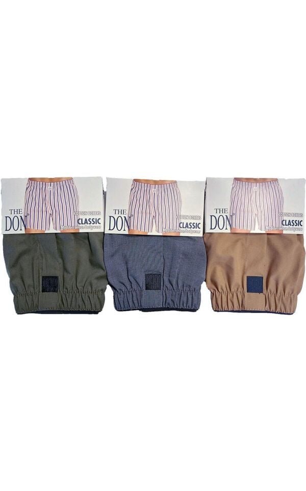 The DON Poplin Erkek Boxer 3'lü Paket - 3P3S (S)