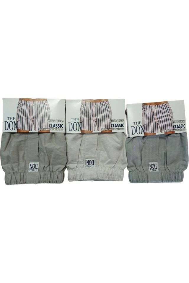 The DON Poplin Erkek Boxer 3'lü Paket - 3P3L (L)