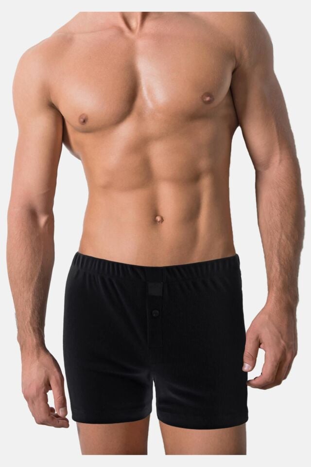 The DON Cottonizm %100 Pamuk Erkek Boxer Siyah Ripli