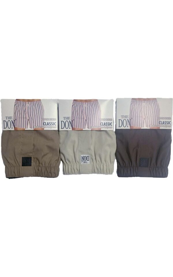 The DON Poplin Erkek Boxer 3'lü Paket - 3P5L (L)