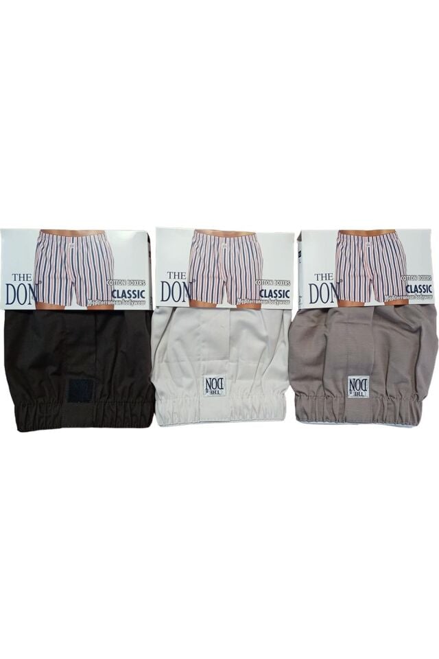 The DON Poplin Erkek Boxer 3'lü Paket - 3P5L (L)