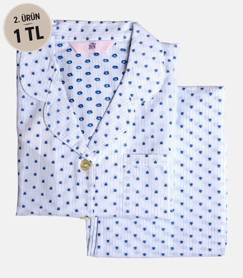 The DON Poplin Kadın Pijama Takımı Desen 33