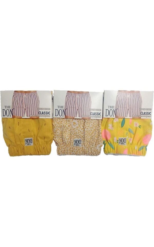 The DON Poplin Erkek Boxer 3'lü Paket - 3P5S (S)