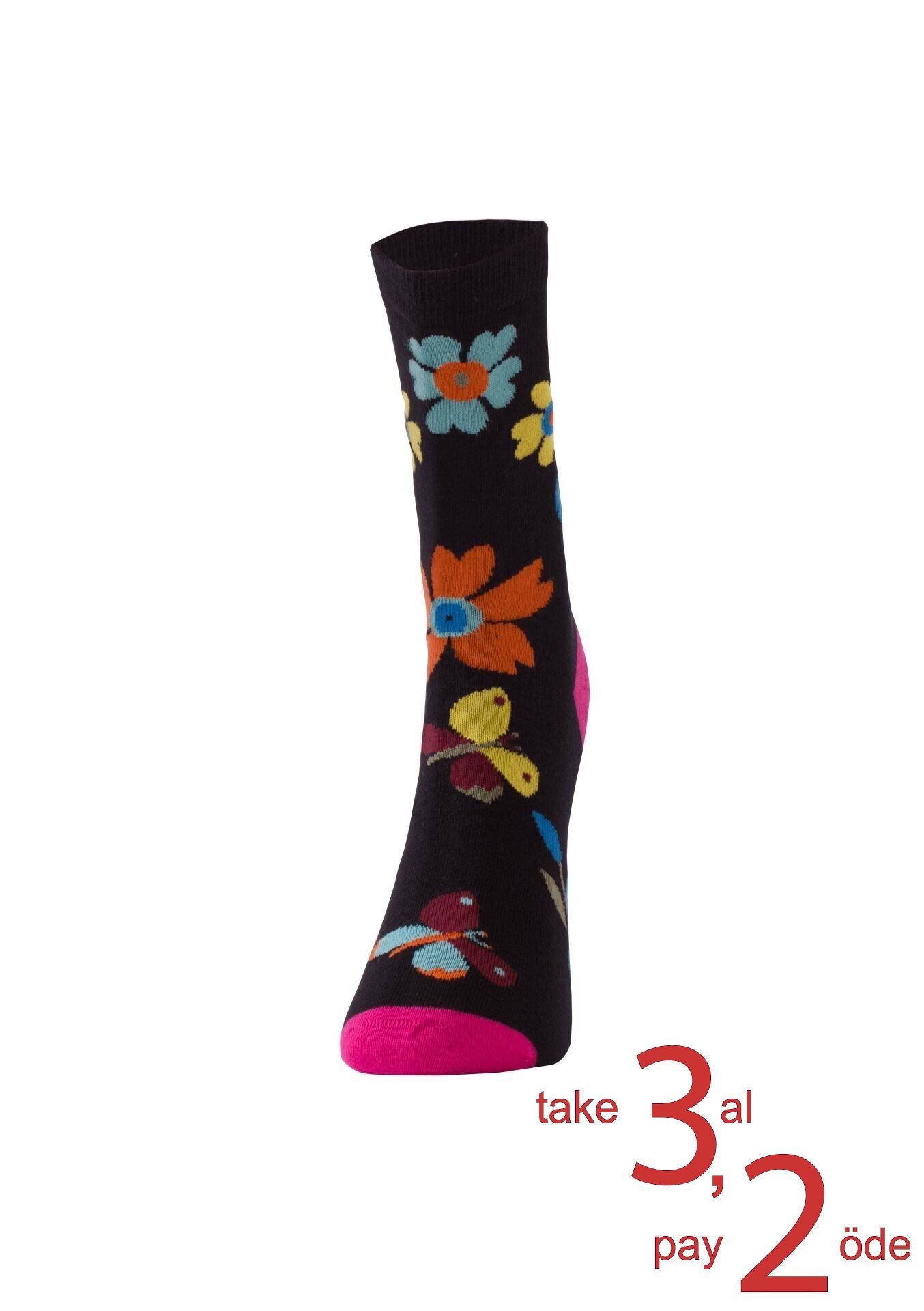 The DON Kadın Pamuklu Çorap K010 Siyah