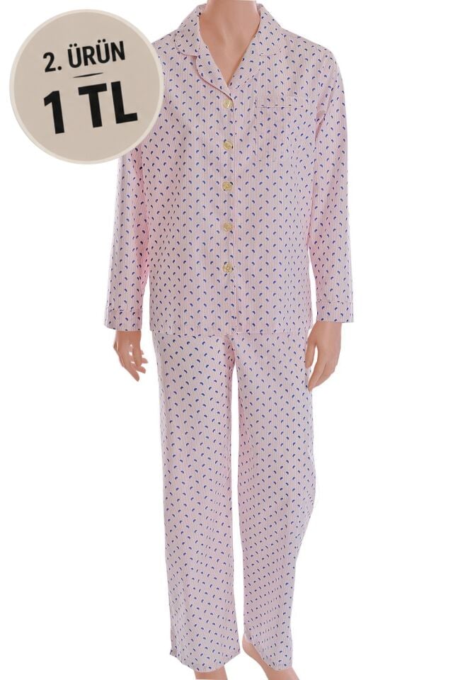 The DON Poplin Kadın Pijama Takımı Desen 34