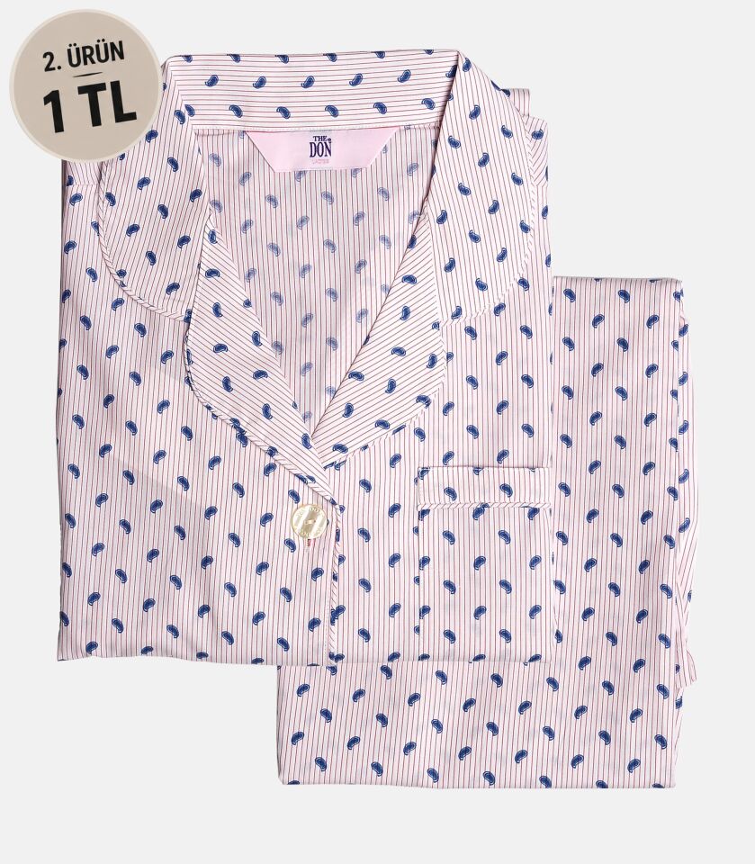 The DON Poplin Kadın Pijama Takımı Desen 34