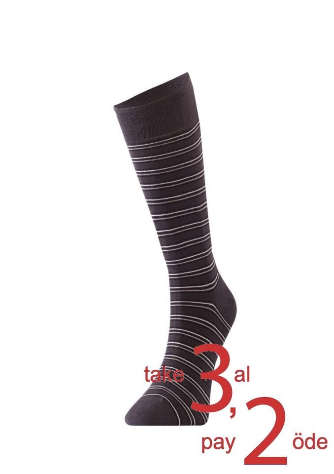 The DON Çizgili Bambu Erkek Çorap K007C Antrasit
