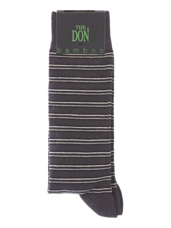 The DON Çizgili Bambu Erkek Çorap K007C Antrasit