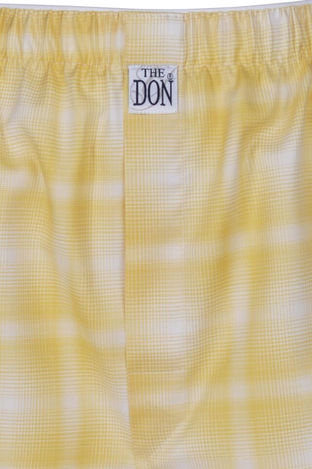 The DON Poplin Erkek Boxer Açık Sarı Çiçek Desenli