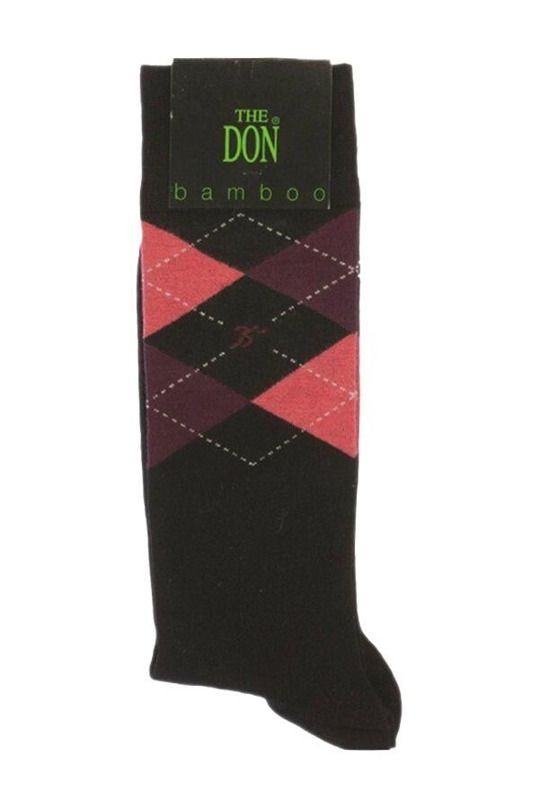 The DON Ekose Desenli Bambu Erkek Çorap K0006 Siyah Siyah - 43 - 46
