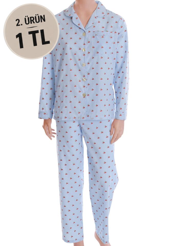 The DON Poplin Kadın Pijama Takımı Desen 36