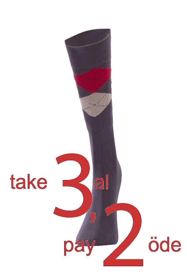 The DON Ekose Desenli Bambu Erkek Çorap K0006 A.Gri