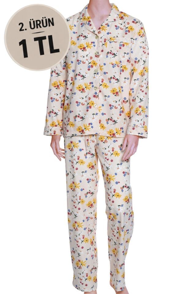 The DON Poplin Kadın Pijama Takımı Desen 43