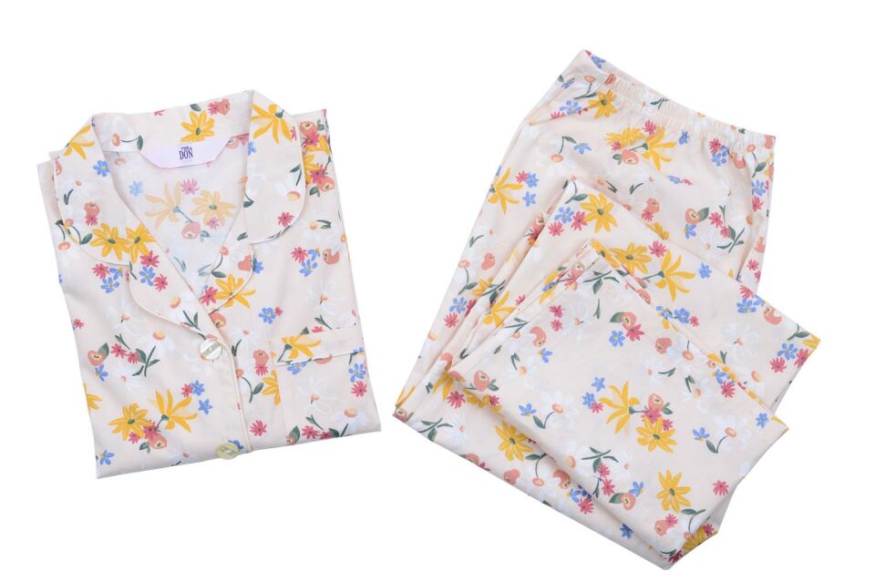 The DON Poplin Kadın Pijama Takımı Desen 43