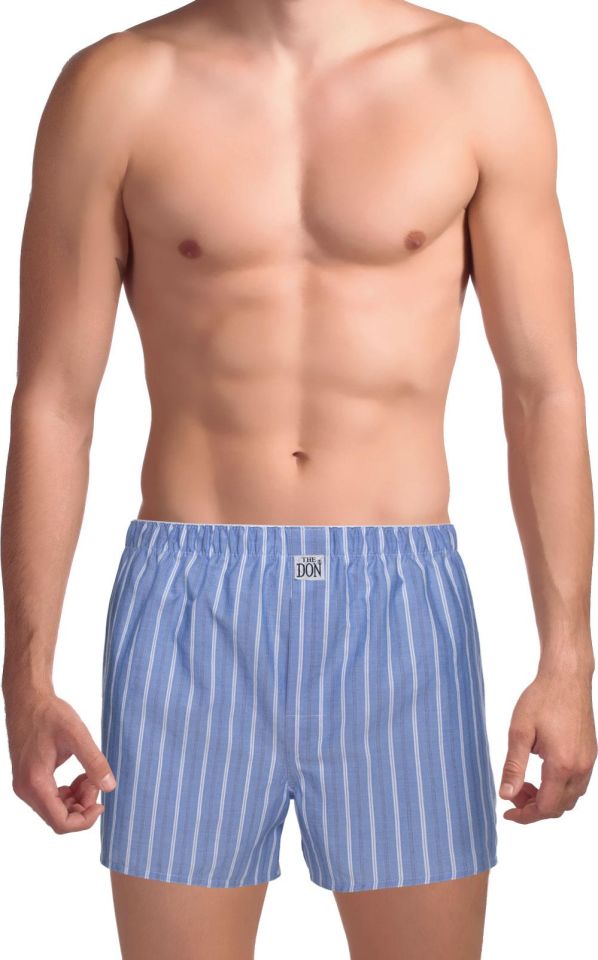 The DON Poplin Erkek Boxer Vintage Mavi Çizgili