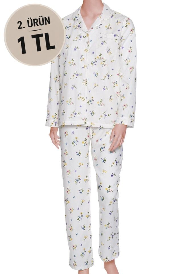 The DON Poplin Kadın Pijama Takımı Desen 44