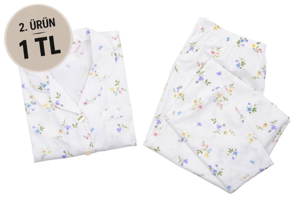 The DON Poplin Kadın Pijama Takımı Desen 44